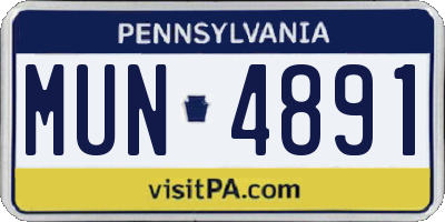 PA license plate MUN4891