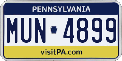 PA license plate MUN4899