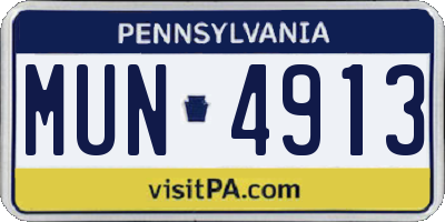 PA license plate MUN4913
