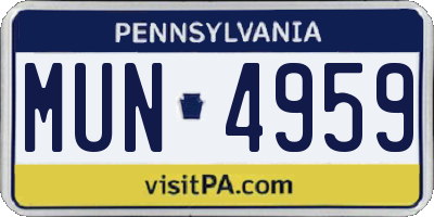 PA license plate MUN4959