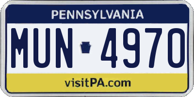 PA license plate MUN4970