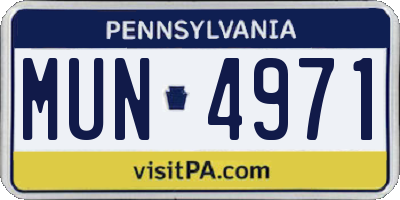 PA license plate MUN4971