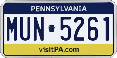 PA license plate MUN5261