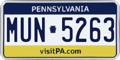 PA license plate MUN5263