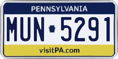 PA license plate MUN5291