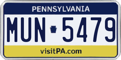 PA license plate MUN5479