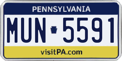 PA license plate MUN5591