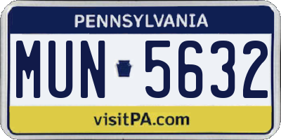 PA license plate MUN5632