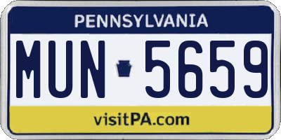PA license plate MUN5659