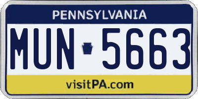 PA license plate MUN5663