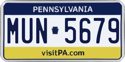 PA license plate MUN5679