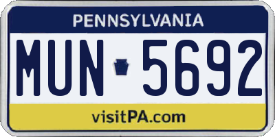 PA license plate MUN5692