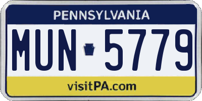PA license plate MUN5779