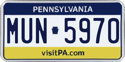 PA license plate MUN5970