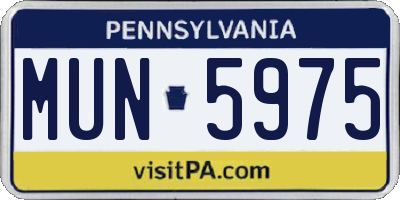 PA license plate MUN5975