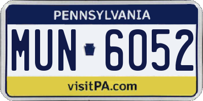 PA license plate MUN6052