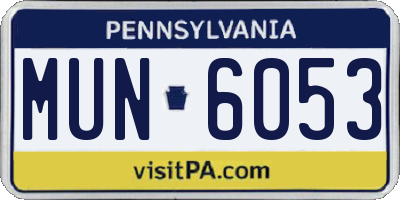 PA license plate MUN6053