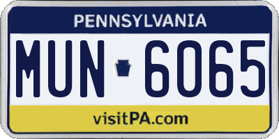 PA license plate MUN6065