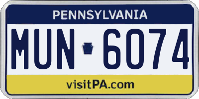 PA license plate MUN6074