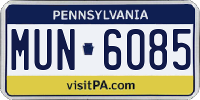 PA license plate MUN6085