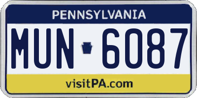 PA license plate MUN6087