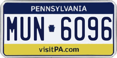 PA license plate MUN6096