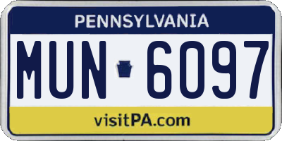 PA license plate MUN6097