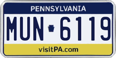 PA license plate MUN6119
