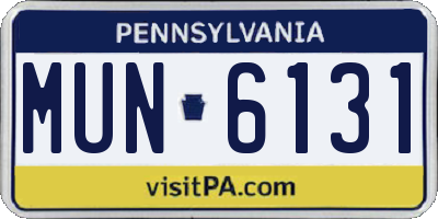 PA license plate MUN6131