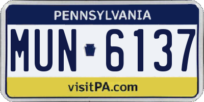 PA license plate MUN6137