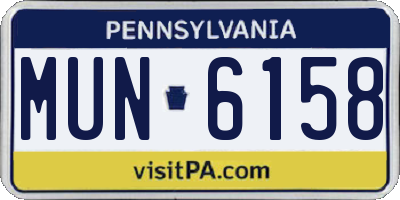 PA license plate MUN6158