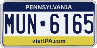 PA license plate MUN6165