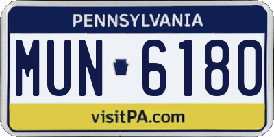 PA license plate MUN6180