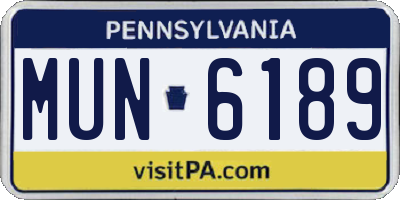 PA license plate MUN6189