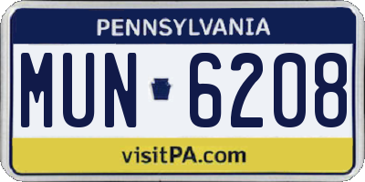 PA license plate MUN6208