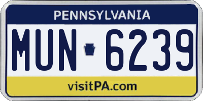 PA license plate MUN6239