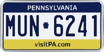 PA license plate MUN6241