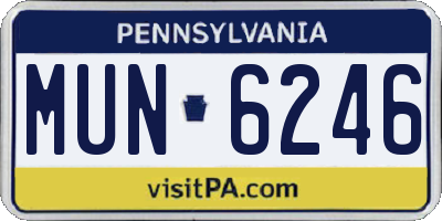 PA license plate MUN6246