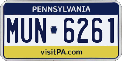 PA license plate MUN6261