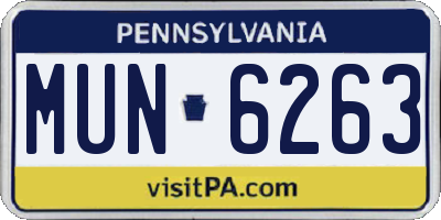 PA license plate MUN6263