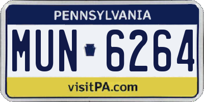 PA license plate MUN6264