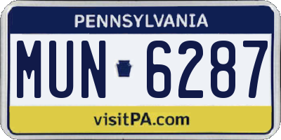PA license plate MUN6287