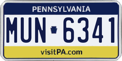 PA license plate MUN6341
