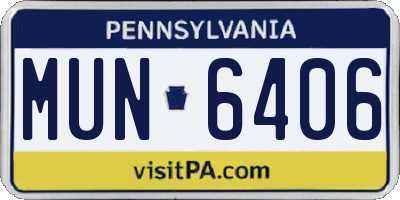 PA license plate MUN6406