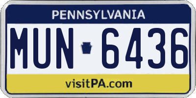 PA license plate MUN6436