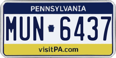 PA license plate MUN6437