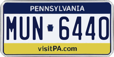 PA license plate MUN6440