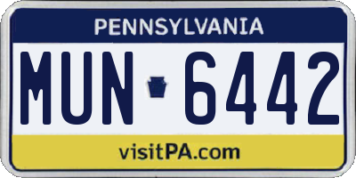 PA license plate MUN6442