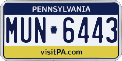 PA license plate MUN6443
