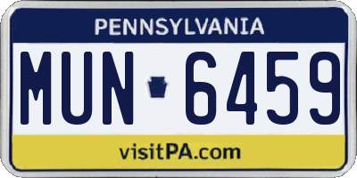 PA license plate MUN6459